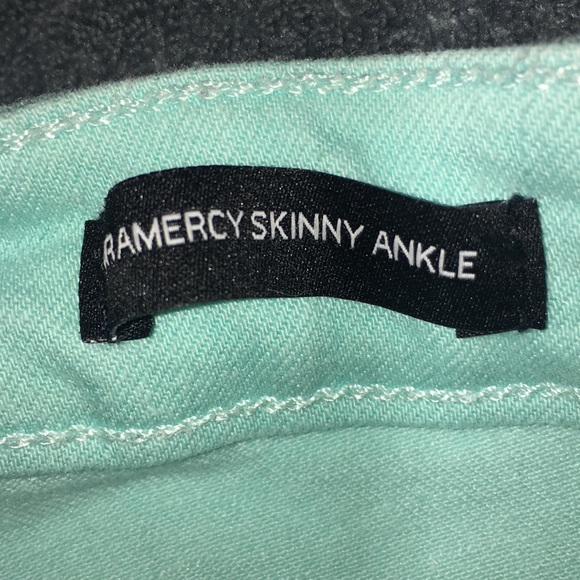 Aqua Blue Skinny Ankle Pants - Picture 3 of 4